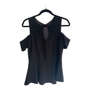 Suzy Shier Women's Off-Shoulder Sweatheart Mesh Neckline Blouse Size Medium